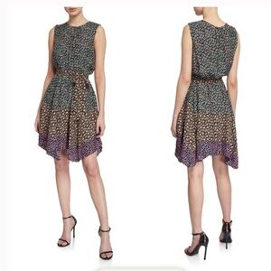 NWT Rebecca Taylor Louisa Mixed Floral Print Silk Dress Size M